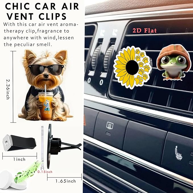 Cute Car Air Freshener Clips Pig Car Vent Clip Pig Cars Scents Cologne Air Conditioner Clip Auto Vent Interior Decoration Cars Accessories Pigs Loves Gifts for Men Women