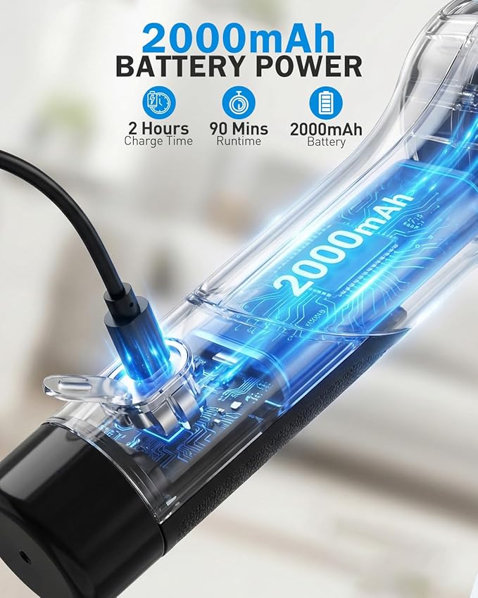 Electric Spin Scrubber, 3-Speed Cordless Shower Scrubber with 90° Adjustable & 10 Replaceable Brush Heads, 90 Mins Runtime & Full-Body IPX7 Waterproof Shower Cleaner Brush with Long Handle