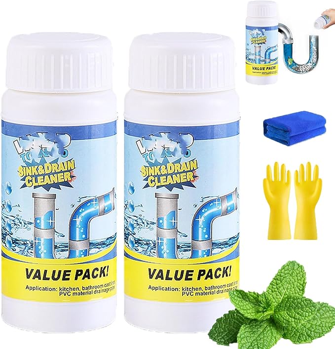 Drain Cleaner, Drain Cleaner, Sink DrainCleaner, Powerful Sink & DrainCleaner, Dredge Blast Pipe Cleaner, Powerful Pipe Dredging Agent for Home Kitchen Toilet (2)
