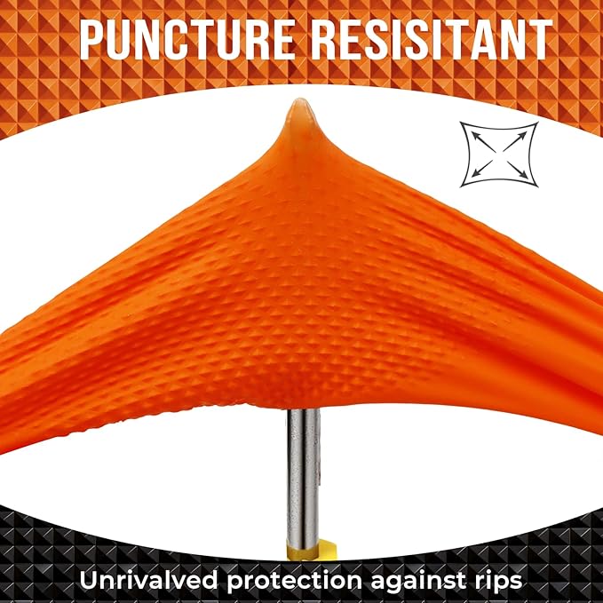 Heavy Duty 10 Mil Nitrile Disposable Gloves with Raised Diamond Texture, Latex-Free, Powder-Free, Extra Strong, Chemical Resistant, Durable for Mechanics, Industrial Work, Auto Repair, Large