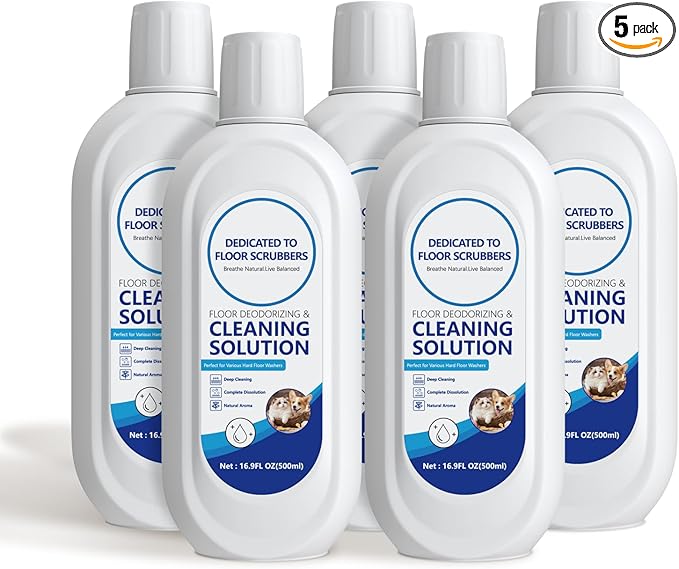 5 Bottle Multi-Surface Floor Cleaning Solution Compatible with Tineco iFLOOR 2/3/5 & FLOOR ONE S3/S5/S6/S7 PRO, All Cordless Wet/Dry Vacuum & Robot Vacuum with Mopping, Original Floor Cleaner Refill
