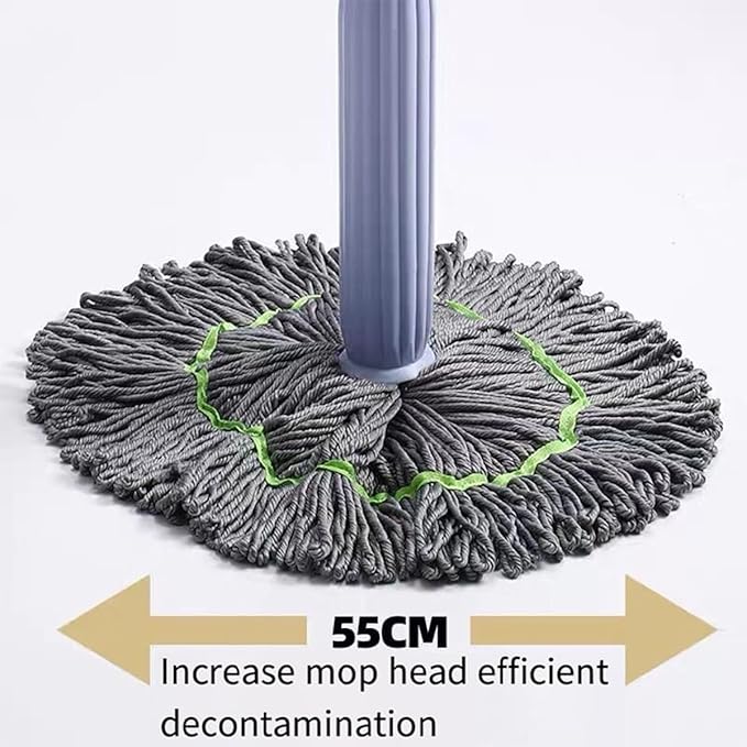2 in 1 Dehydrated Mop, Self Wringing Twist Mop, Wet Dry Microfiber Mop Spin Mop, with 2 Mop Head Replacement, House Mops for Hardwood, Tile, Vinyl Floor Cleaning