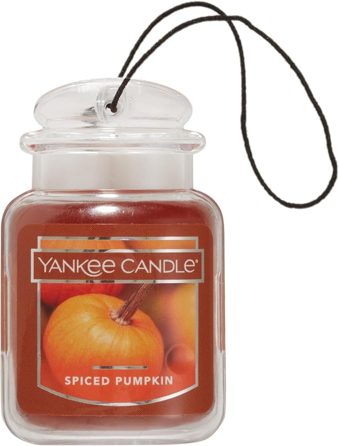 Yankee Candle Car Jar Ultimate, Spiced Pumpkin, 0.96 OZ