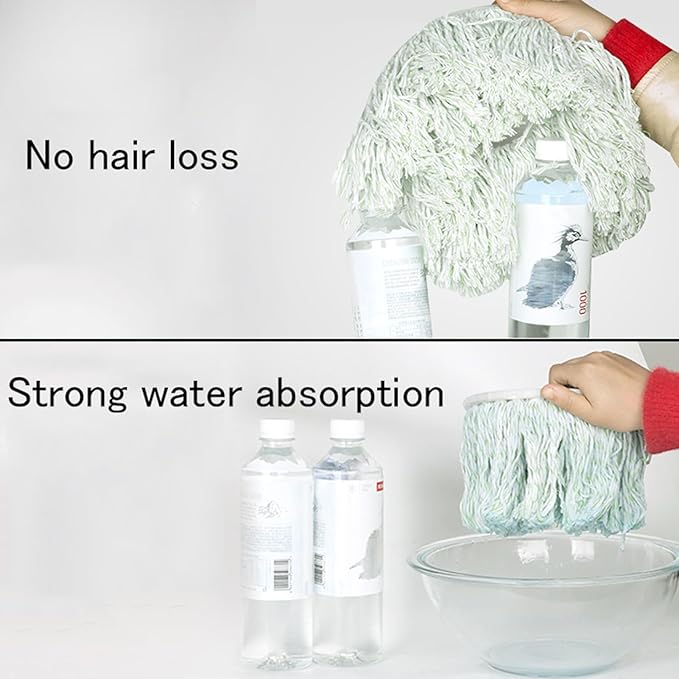 5 Pack Spin Mop Refill for Cotton Thread Mop Head Replacement, Round Cotton Compatible Mops Heads for Hardwood,Tile, Marble Floor