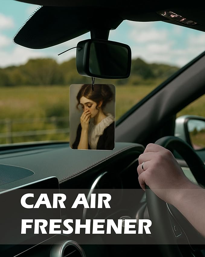 Funny Bathroom Cologne Air Freshener 4 Pcs, Classical Vintage Humor Portrait Painting Hanging Air Freshener for Cars Bathroom Dorm Books Decor, Retro Accessories Gifts for Women Girls Men