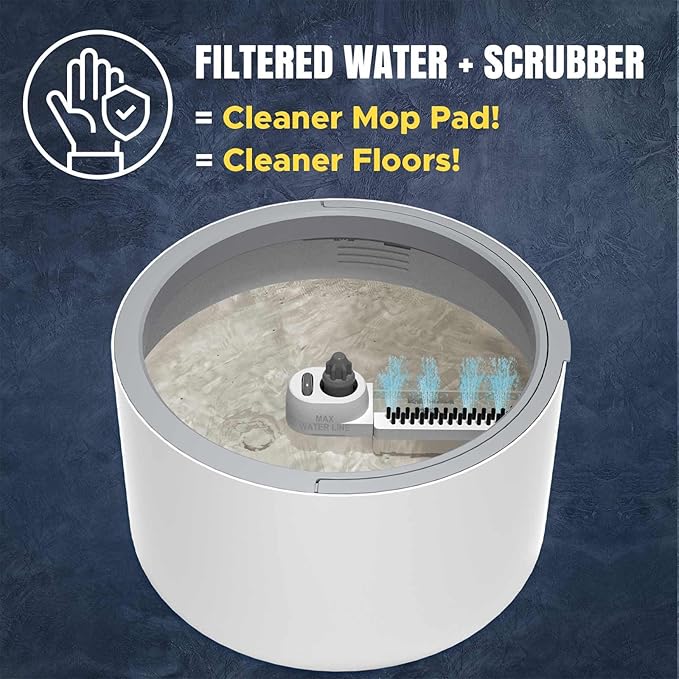VENETIO Innowellclean Microfiber Spin Mop and Bucket Set with Patented Water Filtration System - Deep Self Cleaning/Dry/Wet All-In-One Floor Mop for Home Hardwood, Tile - Ideal for Pet Owners (2 Pads)
