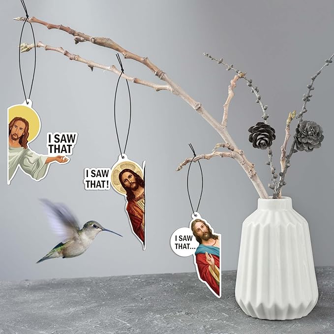 8 Pack Jesus I Saw That Car Air Fresheners Funny Hanging Air Fresheners Car for Cute Mirror Freshener Mirror Scented Hanging Accessories for Men Woman