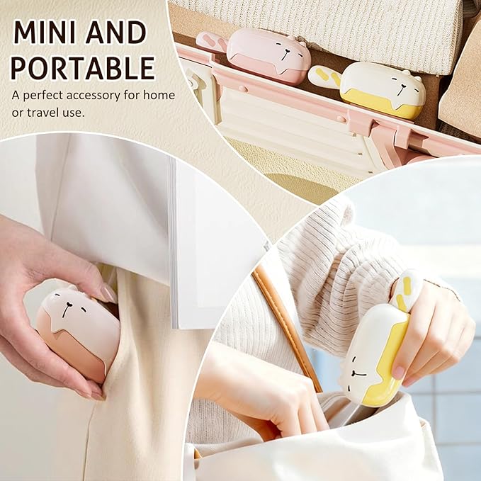 Portable Washable Lint Roller– Reusable Lint Roller,Travel Size,Cute Bear Shape Ball Remover,Extra Sticky for Pet Hair,Fuzz, Dust & Clothes(Set of 2)