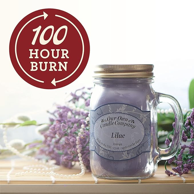 Our Own Candle Company, Mulberry Scented Mason Jar Candle, 100 Hour Burn Time, 13 Ounces