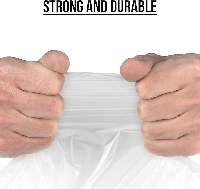 Ultrasac 39 Gallon 1.0 MIL Clear Drawstring Trash Bags - 33" x 40" - For Lawn & Leaf,(Pack of 140)
