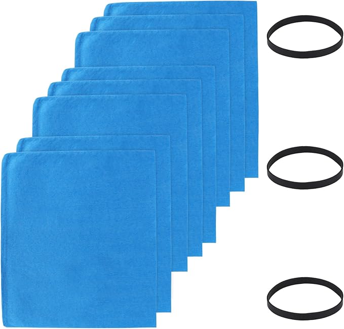 Shop Vac Filter Bags for Stanley 1 2 3 4 5 6 gallon Wet/Dry Vacuum SL18129,SL18116P, SL18115P, SL18115, SL18130, SL18116, Part# 25-1217 with 3 Retaining Bands (8 Pack)