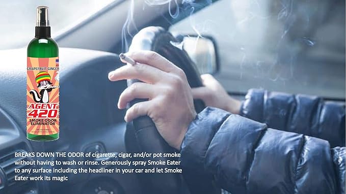 Agent 420 Odor Eliminator Spray, Grapefruit Ginger, 4 oz — Tea Tree Oil Breaks Down Smoke at the Molecular Level