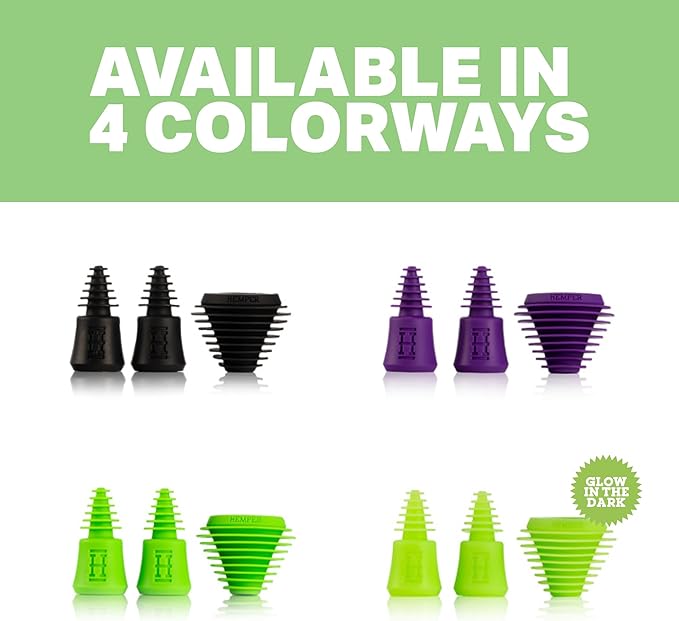 Hemper Plugs + Caps | Universal Cleaning Plugs for Glass Water Pipes and More | Fits Male & Female Joints | Leak-Proof Seal | Hassle-Free Cleaning | Durable, Reusable & Easy to Use - (Black)