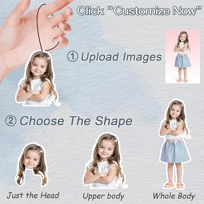 Custom Air fresheners with Picture,Personalized Air Freshener for Car,Cute Hanging Car Air Fresheners for Women,Double-sided Photo Printing Hanging Car Scents 30 scents available