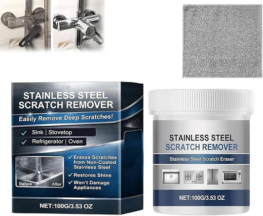 OKLJ Stainless Steel Scratch Remover Kit, Stainless Sink Restorer, All-Purpose Restorer Rust Remover, Multi-purpose Stainles Steel Scratch Removers Paste for Kitchen,Oven,Appliances,Sink,Cook (1pcs)