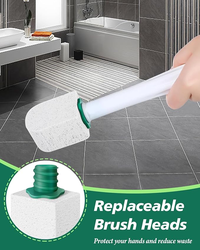 Dukars 10 Packs Pumice Stone Toilet Bowl Cleaner with Long Handle, Heavy Duty Toilet Hard Water Stain Remover,Best Toilet Bowl Cleaner (10, White)