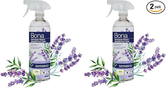 Bona All-Purpose Cleaner - Lavender White Tea Scent - 24 fl oz - Household Cleaner Cuts Through Tough Grease & Grime - Safe for Household Surfaces (Pack of 2)