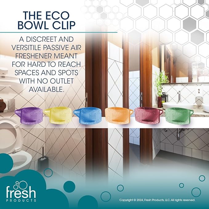 Fresh Products Eco Bowl Clip 2.0 Toilet Bowl Air Freshener, Mango Scent, 6 Clips