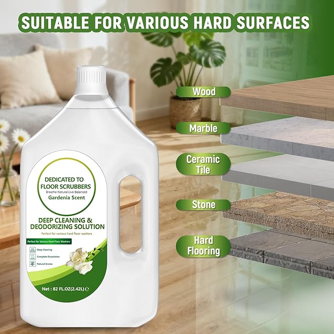82 FL OZ/2.42 L Gardenia Scent Floor Cleaning Solution Compatible with Tineco iFLOOR 2/3/5 & FLOOR ONE S3/S5/S6/S7 PRO, Floor Cleaner for All Cordless Wet/Dry Vacuum & Robot Vacuums Mop