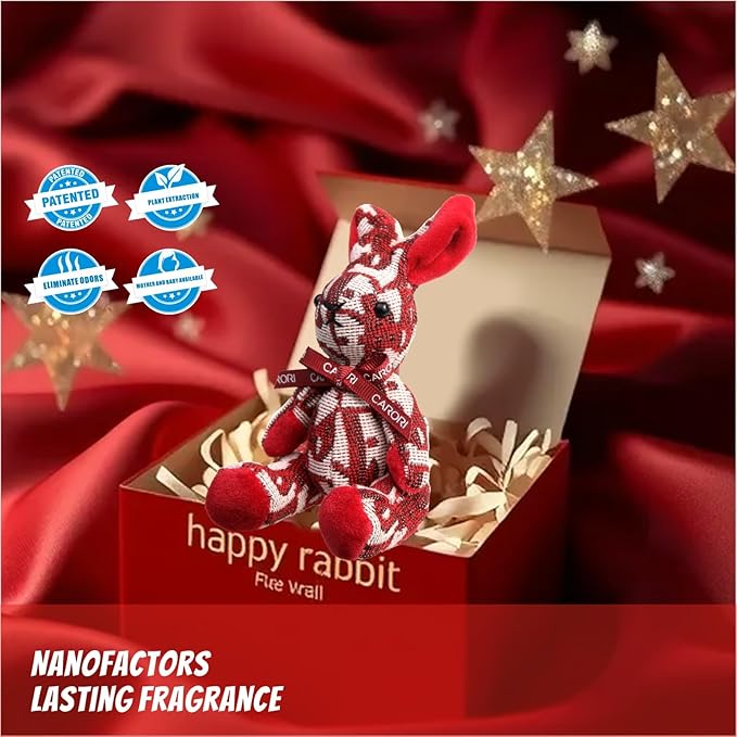 2 Pack Car Air Freshener, Essential Oil Diffuser, Car Air Freshener Long Lasting Strong Deodorizer, Car Fresheners for Women, (10ml Essential Oil, Ribbon, Vent Clip, Lanyard, Rabbit)