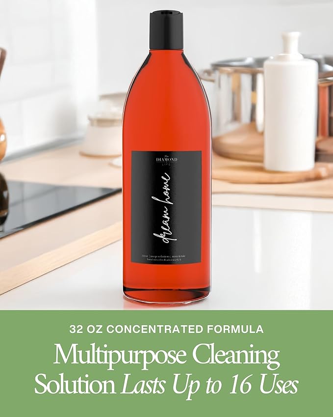 Home “DREAM HOME” Natural Mop Soap – Grapefruit & Lemon Scent, Spring Cleaning – Plant-Powered Floor Cleaner Concentrate – Compatible w/CrossWave & HydroVac Wet Dry Vacuums – 32 oz