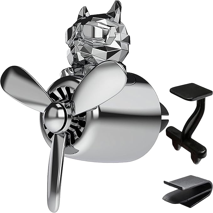 Tesla Model 3 Y S X Car air fresheners Scents diffuser Vent clips Perfume Air freshener DIY fragrance for Tesla Interior Accessories AC Vent freshener 2019 2020 2021 2022 2023 (Silver French Bulldog)