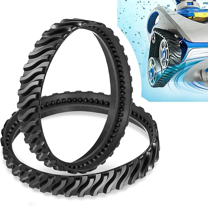 R0526100 Track Replacement Compatible with Zodiac Baracuda MX6 MX8 Elite Series Suction-Side In-ground Pool Cleaners, Heavy Duty Rubber Wheel Tire Belts (2-Pack)