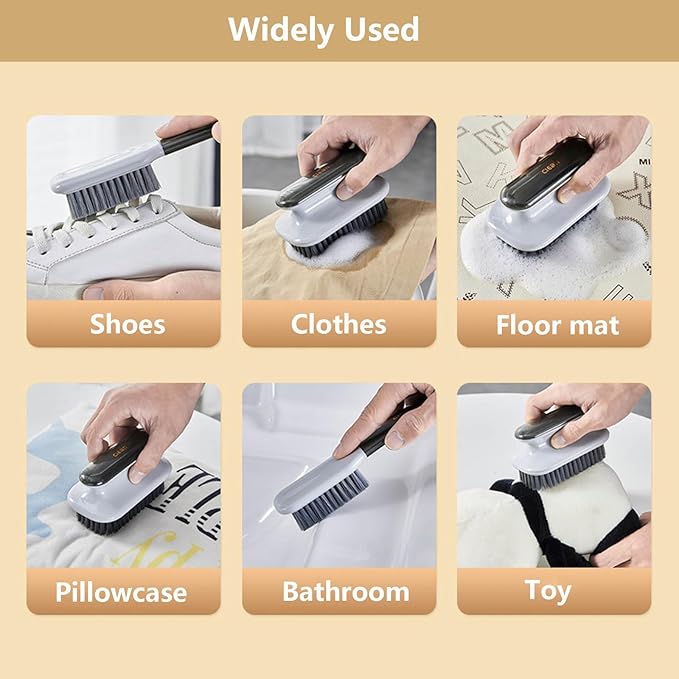 Laundry Stain Brush Household Scrub Brush Laundry Brush for Stain Removal,Soft Bristle Brush 2 Pack Stain Brush for Clothes Scrubbing Bathroom Cleaning Brush,Easy to Hold