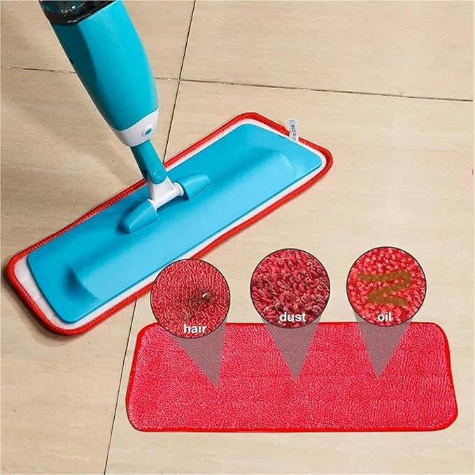 Flat spray Replaceable Mop Cloth Microfiber Sprayer Mop Pad Wet and Dry Dual-Use Mop Washable Mop cloth Trapezoidal Spray mop(1 pcs)