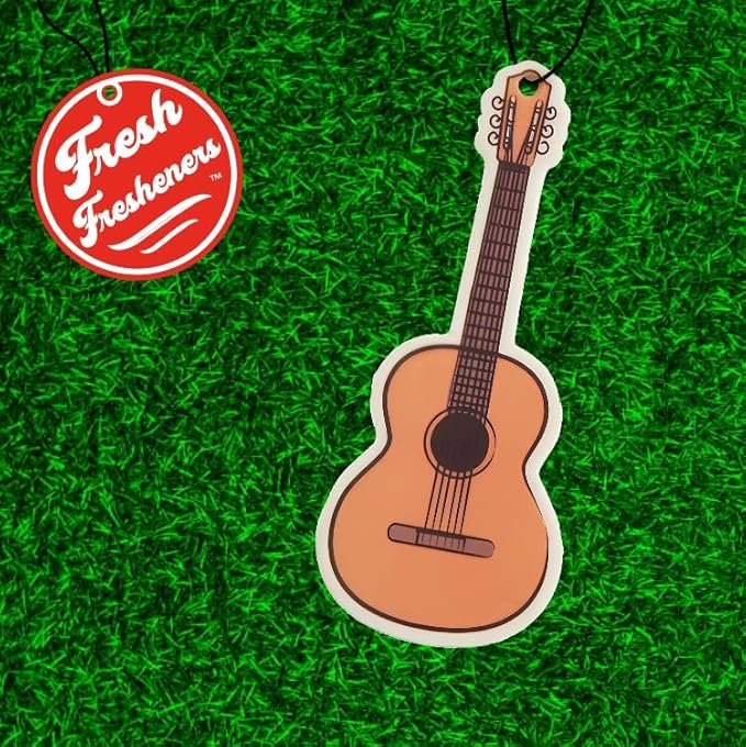 Fresh Fresheners Cute Funny Car Air Fresheners 4-pack Scented With Premium Oils (Guitar)