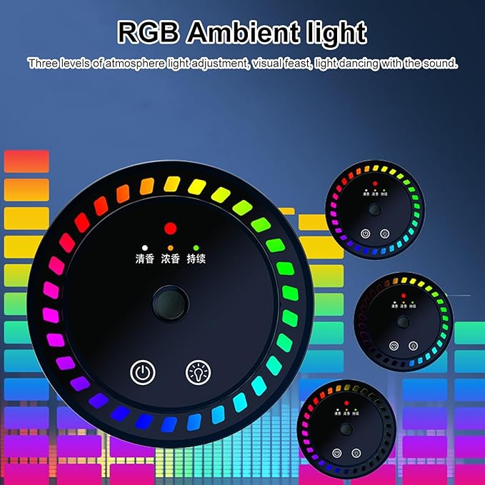 Mist Ultrasonic Humidifier Car Fragrance Diffuser Sure Here's A Product Title for Listing Air Freshener with Colorful Light Rechargeable Auto Chance