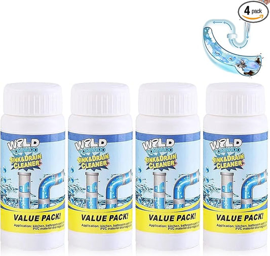 4PCS Wild Tornado Pipe Dredge, Wild Tornado Sink and Drain Cleaner for Kitchen Toilet Pipeline Quick Cleaning Tool (4PCS)