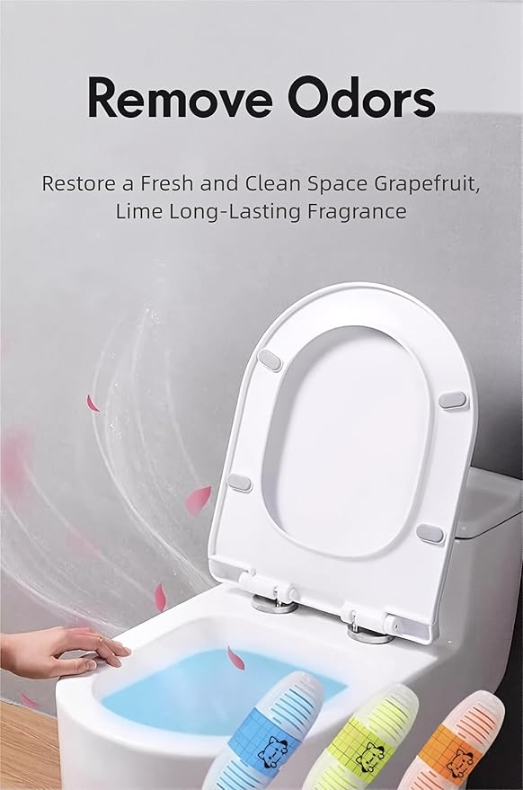 Hanging Toilet Bowl Cleaner, 3 Scents Automatic Toilet Rim Cleaner Can be used 500 times, Stain Removing Odor Eliminating Toilet Freshener for Standard & Smart Toilets (Lemon, 9)