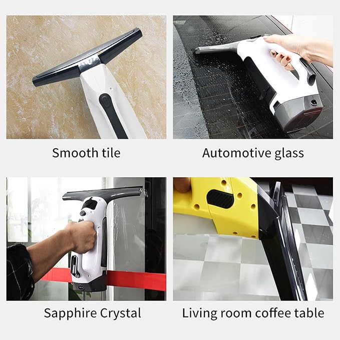 Fafeicy Cordless Window Vacuum Cleaner, Handheld Glass Cleaner with 2000Pa Suction, 280mm Wide Squeegee for Streak Free Shower Doors, and Tile, 150ml Tank