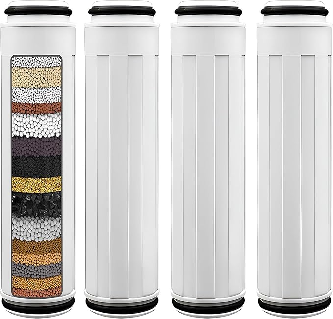 4-Pack Replacement Shower Filter Cartridge Compatible with FEELSO® and Vatex Handheld Shower Head,Water Softener Filter for Hard Water Reduce Chlorine and Harmful Substances