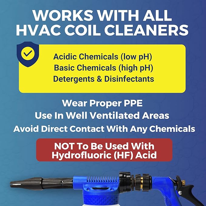 Coil Cannon | AC Coil Cleaner Automatic Foaming Mixing Sprayer | Compatible with All Cleaners & Chemicals | 5 Dilution Ratios