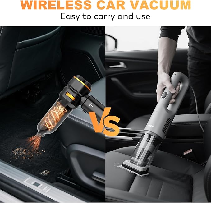 Handheld Car Vacuum Cordless, 22000PA Strong Suction Mini Vacuum Cleaner with Brushless Motor, 4-in-1 Portable Vacuum for Car Detailing, Home, Office & Travel, Black Golden