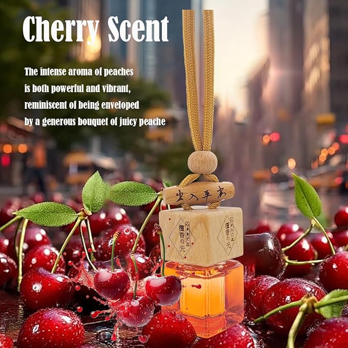 Car Air Fresheners 8ml Automotive Scents | 45-Days Long-Lasting Keep Fragrance | Automobile Hanging Diffuser Bottles | Remove Auto Odor Fresh Air for Men Home Deodorizer (Cherry)