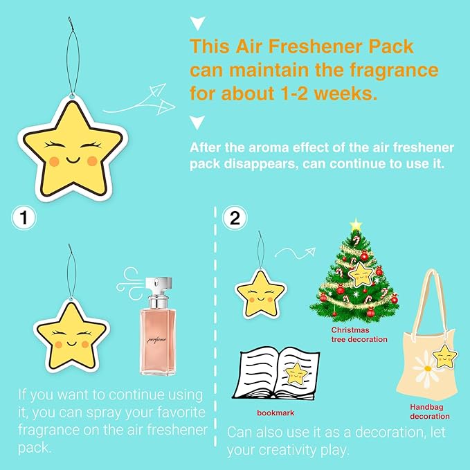Pounchi Soot Sprite Car Air Freshener Cards (8 Pack Refreshing Ice Scent) Cute Anime Accessories for Car Interior Hanging Gift Rearview Pendant Supplies