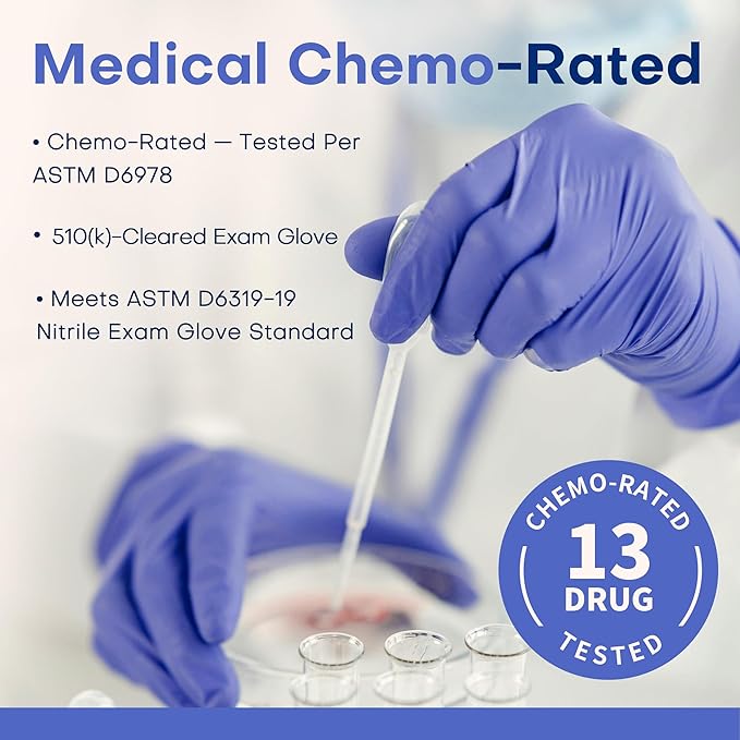 Medical Soft Max™ Nitrile Exam Gloves, Powder-Free Latex-Free Food Safe Clean Disposable Glove Blue Iris 100/1000 Ct