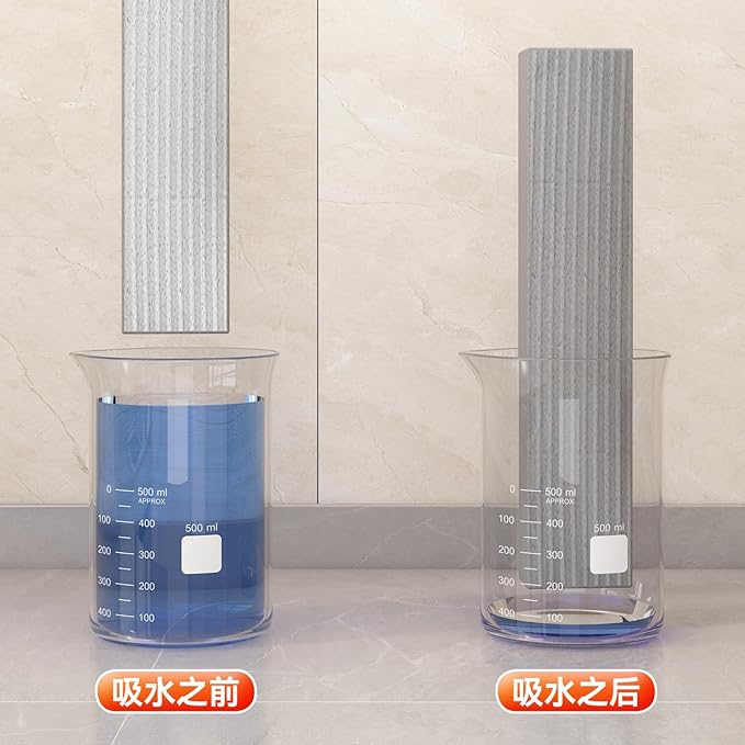 Mini Handheld Wringer Mop, White Orange, Dry Wet Spray Design, Indoor Cleaning, Desktop Size, No-Wash Gel Cotton Head