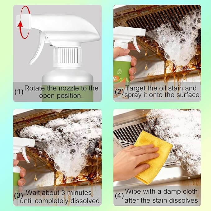 Fly Spray Clèanse Household Formula,Kitchen Appliance Cleaner Spray,Multi-Purpose Degreaser for Oven,Stove, Range Hood & Countertops, Gentle Formula for Daily Cleaning, Fresh & Easy Wipe Clean, 500 ml