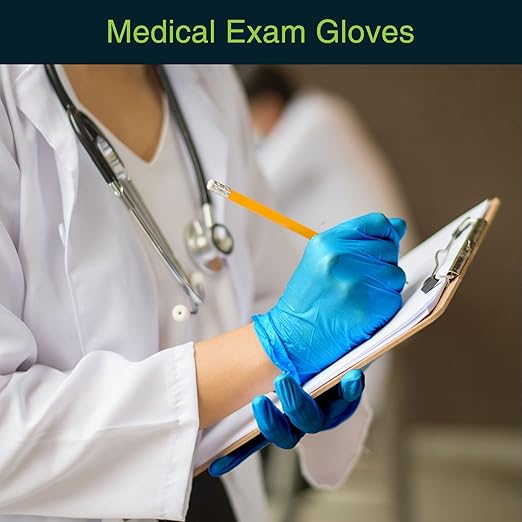 Blue Gloves Disposable Latex Free X Small, 50 Count - Medical and Dental Grade Surgical Gloves - Powder Free Nitrile Gloves X Small - 3 Mil Thickness