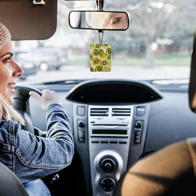 5 PCS Car Air Fresheners Hanging Fragrance Scented Cards Sliced Lemon And Kiwi in Drink Car Aromatherapy Tablets for Car Wardrobe Shoe Cabinet Eliminate Odors Card