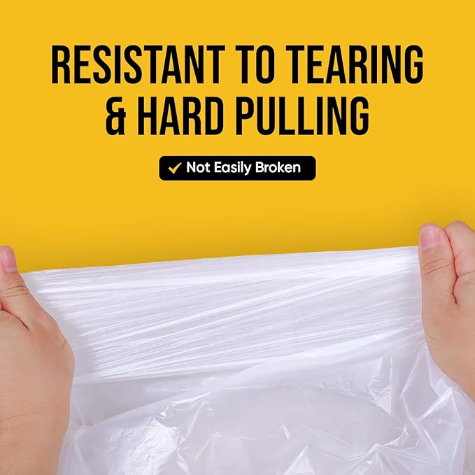 Small Trash Bags 4 Gallon - 100 Count 4 Gallon Trash Bag, White Small Garbage Bags, Unscented Bathroom Trash Bags Kitchen Office, Thickened & Strong 4 Gal Small Trash Can Liners