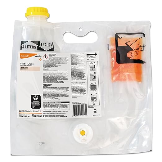 Diversey 100828356 Stride Neutral Cleaner, Citrus Scent, 60 mL Smart Mix Pro Bag (Case of 2)
