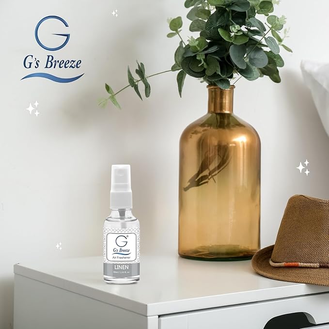 G's Breeze Linen Air Freshener - Crisp, Clean Fragrance with Cotton & Floral Notes - Inviting & Fresh Scent for Any Space - Long-Lasting Freshness - Ideal for your Home, Offices & More
