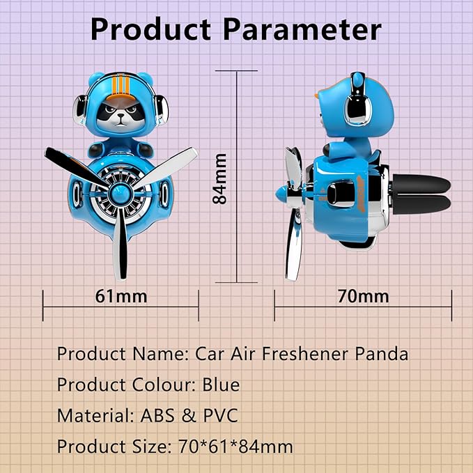 Panda Car Air Fresheners Pilot Car Diffuser Cute Car Perfume Funny Car Fragrance