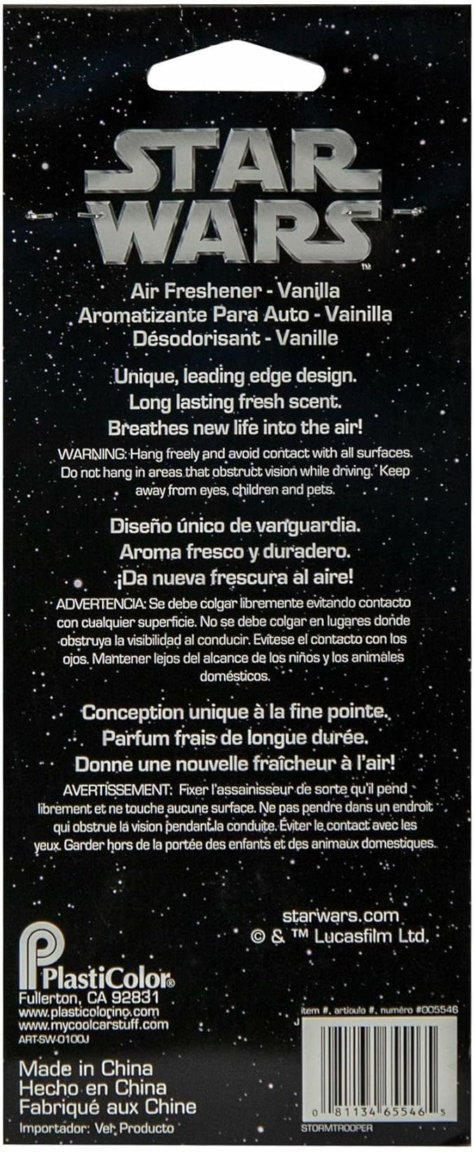 Plasticolor 005546R01 Star Wars Stormtrooper Air Freshener, (Pack of 2)