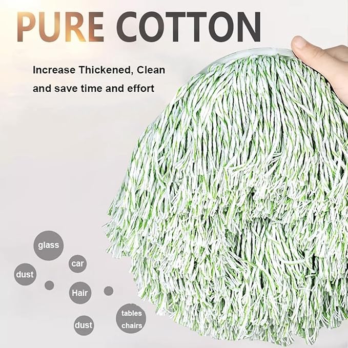 3 Pack Spin Mop Refill for Cotton Thread Mop Head Replacement, Round Cotton Compatible Mops Heads for Hardwood,Tile, Marble Floor